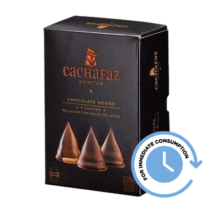 SALE Cachafaz Conitos Covered Cone Cookies Filled with Dulce de Leche and Milk Chocolate 6 units 228 g / 8 oz