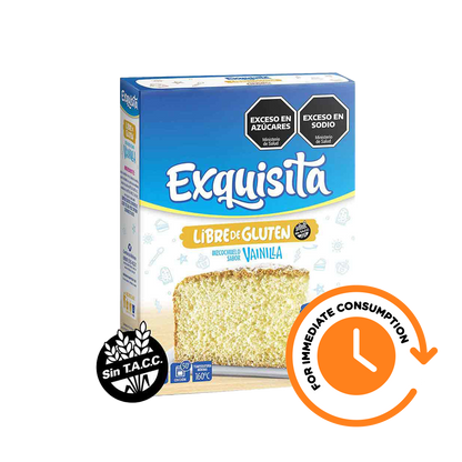 SALE Exquisita Cake Soft & Smooth Vanilla Bizcochuelo Ready to Bake - Gluten Free, 450 g / 15.9 oz box