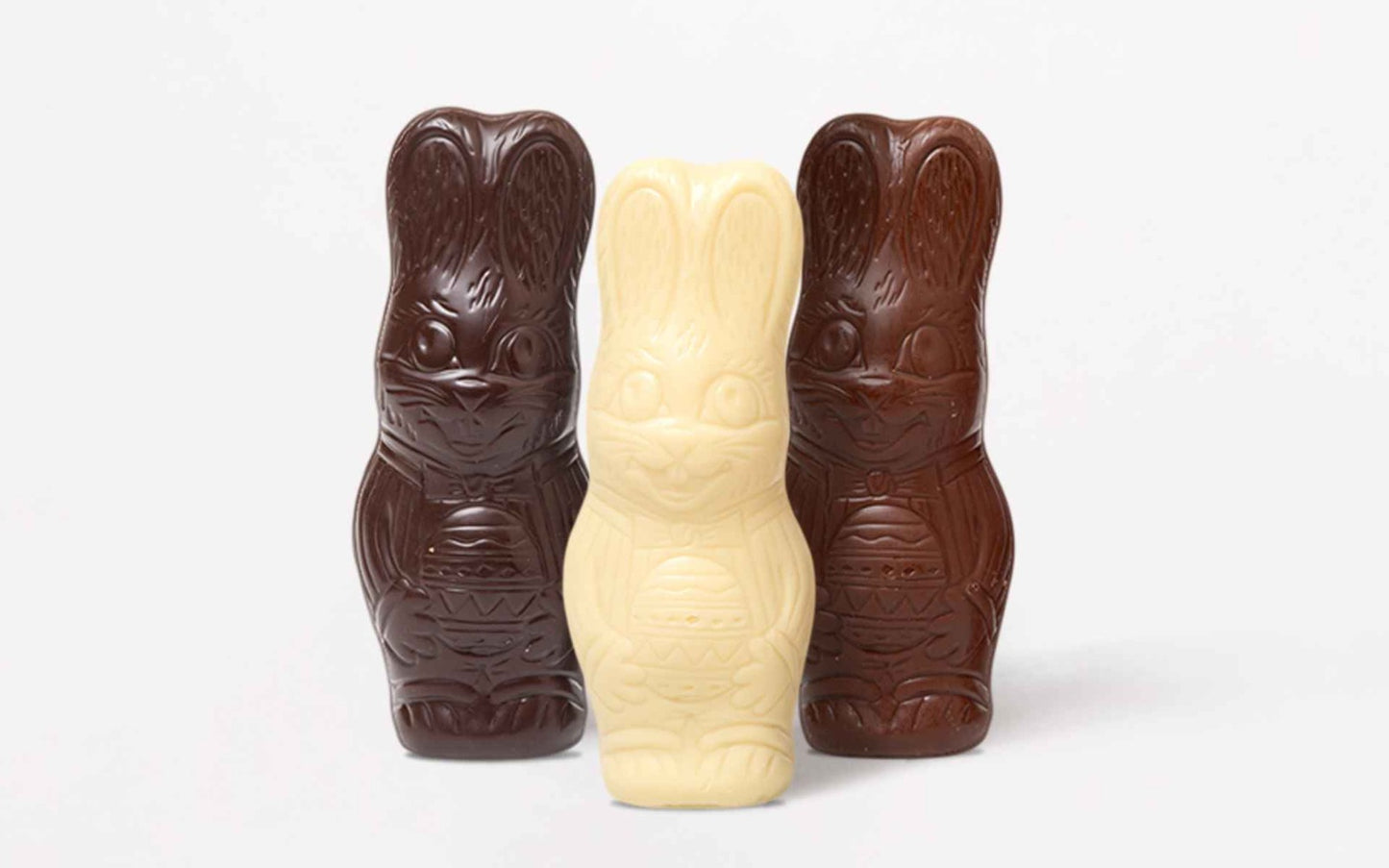 Trio Orejón Chocolate Bunnies by Rapa Nui