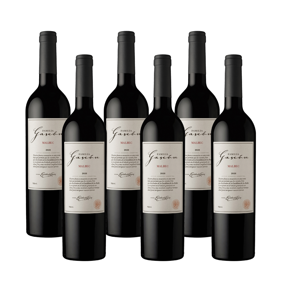 Familia Gascón Malbec 750 ml (box of 6 bottles).