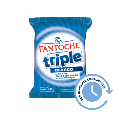 SALE Alfajor Fantoche Triple Sugar Coated with Dulce de Leche  85 g / 2.9 oz