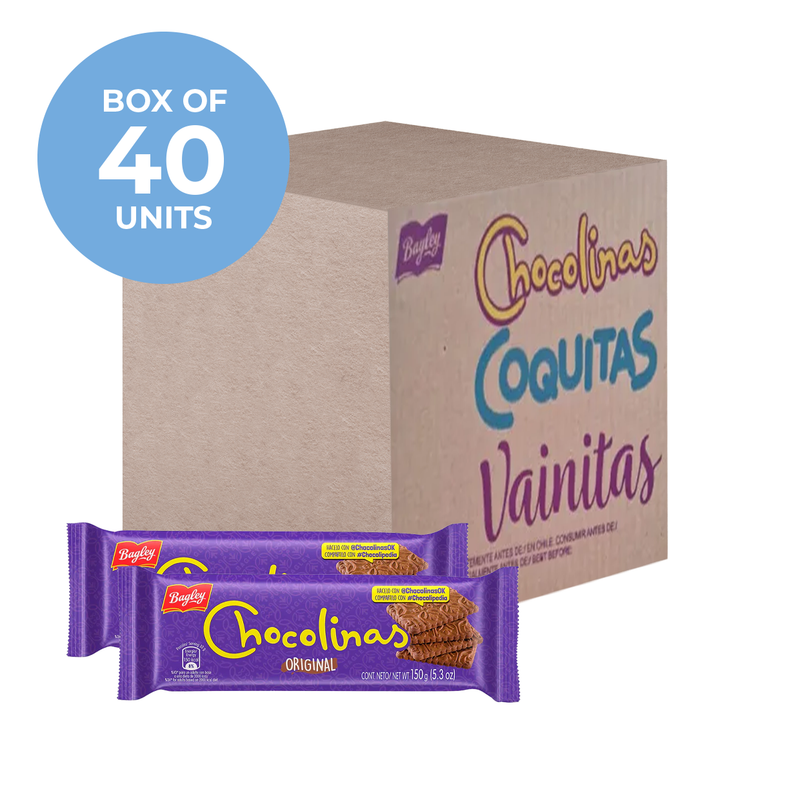 Chocolinas Chocolate Cookies 150 g box of 40 units.