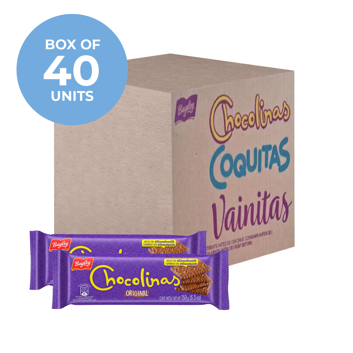 Chocolinas Chocolate Cookies 170 g / 6.0 oz box of 40 units