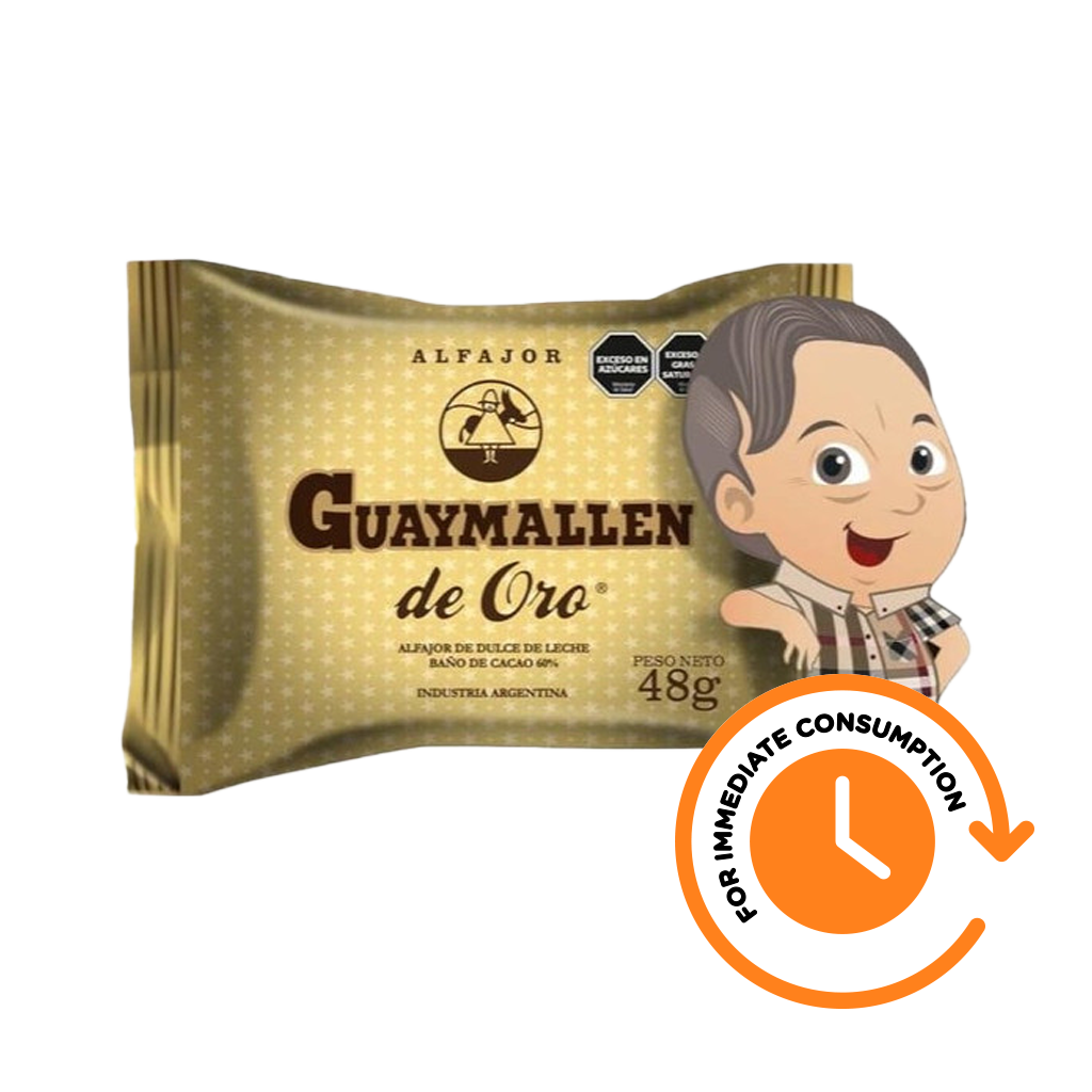 SALE Guaymallen Alfajor Oro Dulce de Leche Alfajor with Cocoa Bath 60% 48 g / 1.69 oz