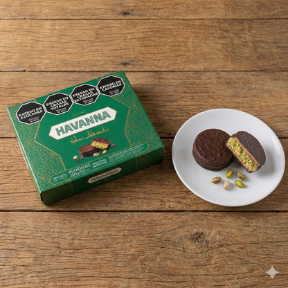 Havanna Dubai Alfajores Box – Pistachio & Crunchy Kadayif with Milk Chocolate (4 Units)