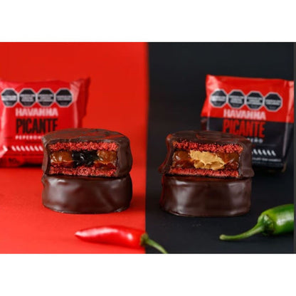 Havanna Spicy Duo: Peperoncino & Jalapeño Alfajores with Double Dulce de Leche & Chocolate (Box of 9)