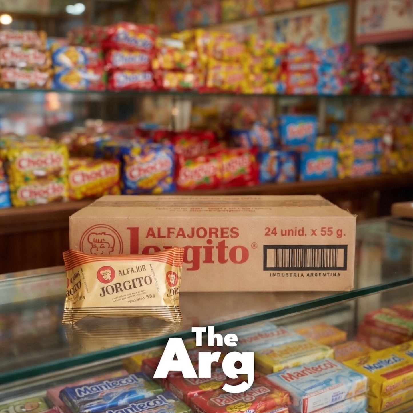 Jorgito Chocolate Alfajor with Dulce de Leche Filling 55g (Box of 24 Units)