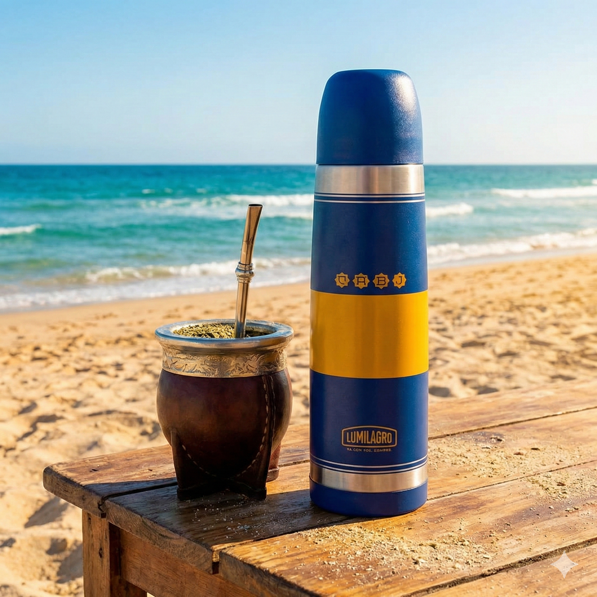 Lumilagro Luminox, Football Teams Boca Juniors Flag Thermo Ideal For Mate, 1 L