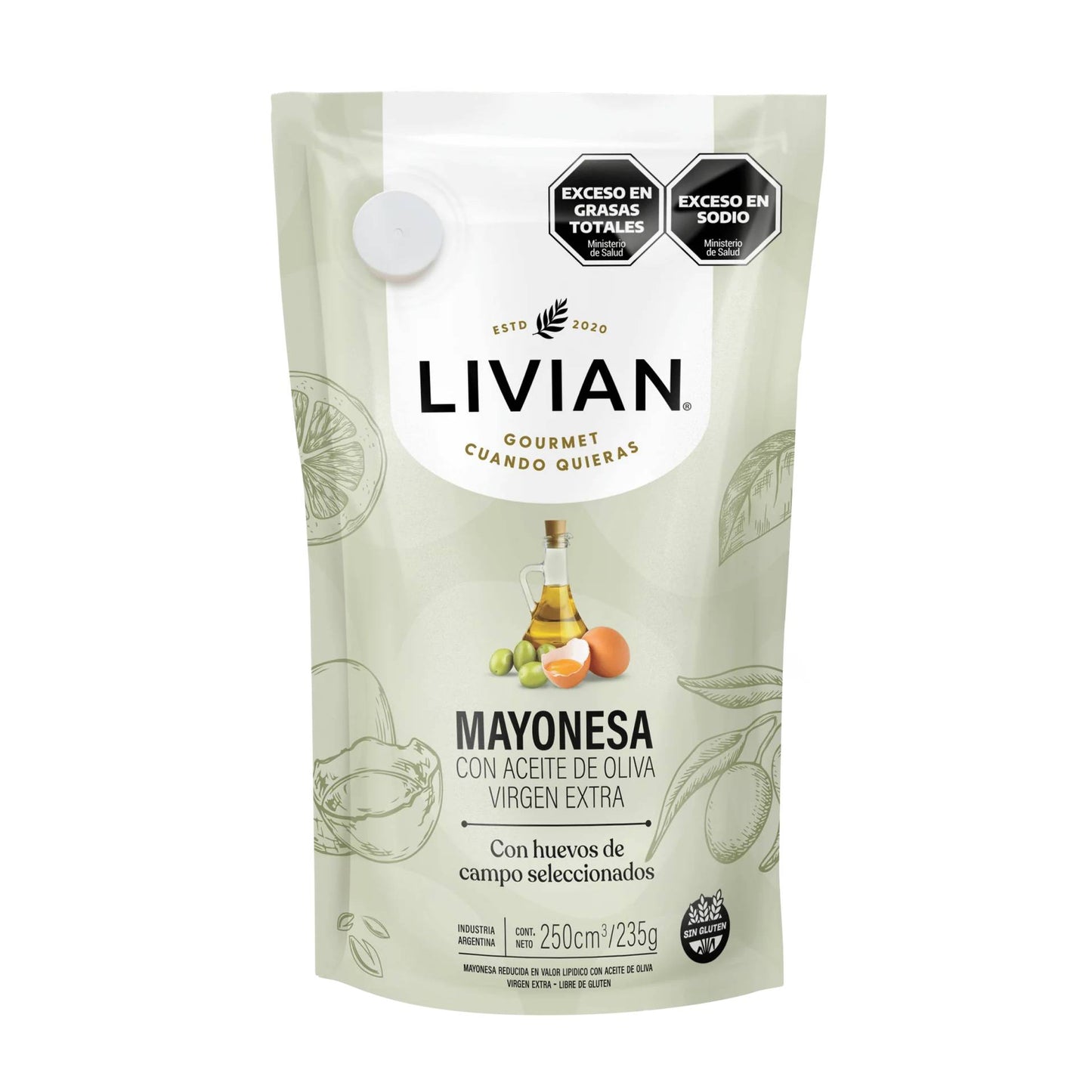 Livian Olive Oil Mayonnaise 250g / 8.8oz | Argentine Mayonnaise with Extra Virgin Olive Oil