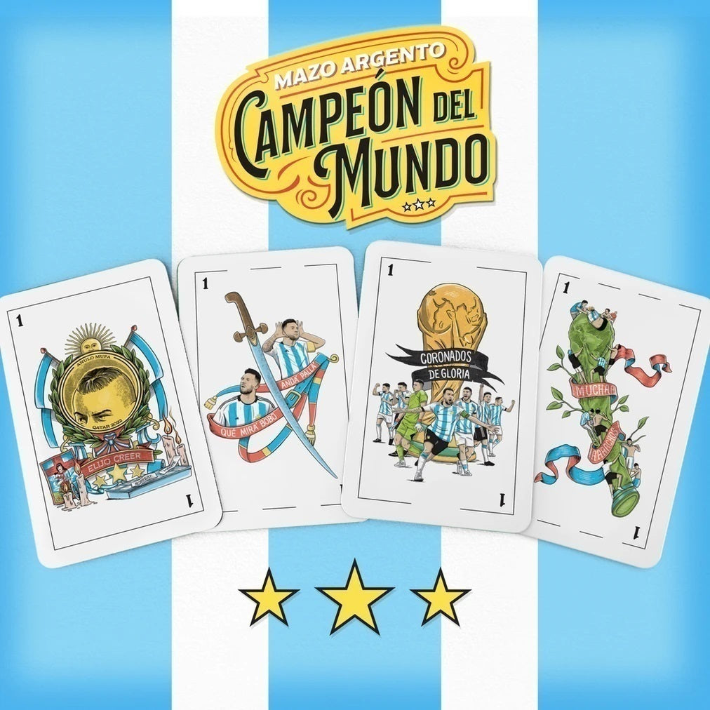 Mazo Argento Campeones del Mundo - Spanish Playing Cards