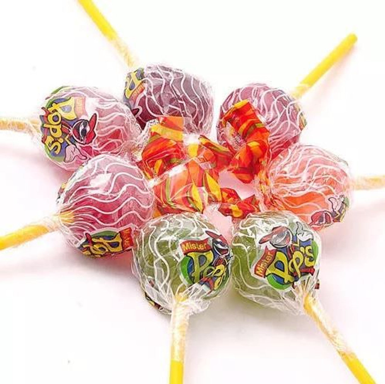 Arcor Mister Pops Sour Lollypops Assorted Flavors Pack of 50 630 g / 2