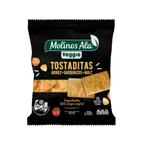 Molinos Ala Veggie Toasts Rice Chickpea & Corn | 100g / 0.22lb