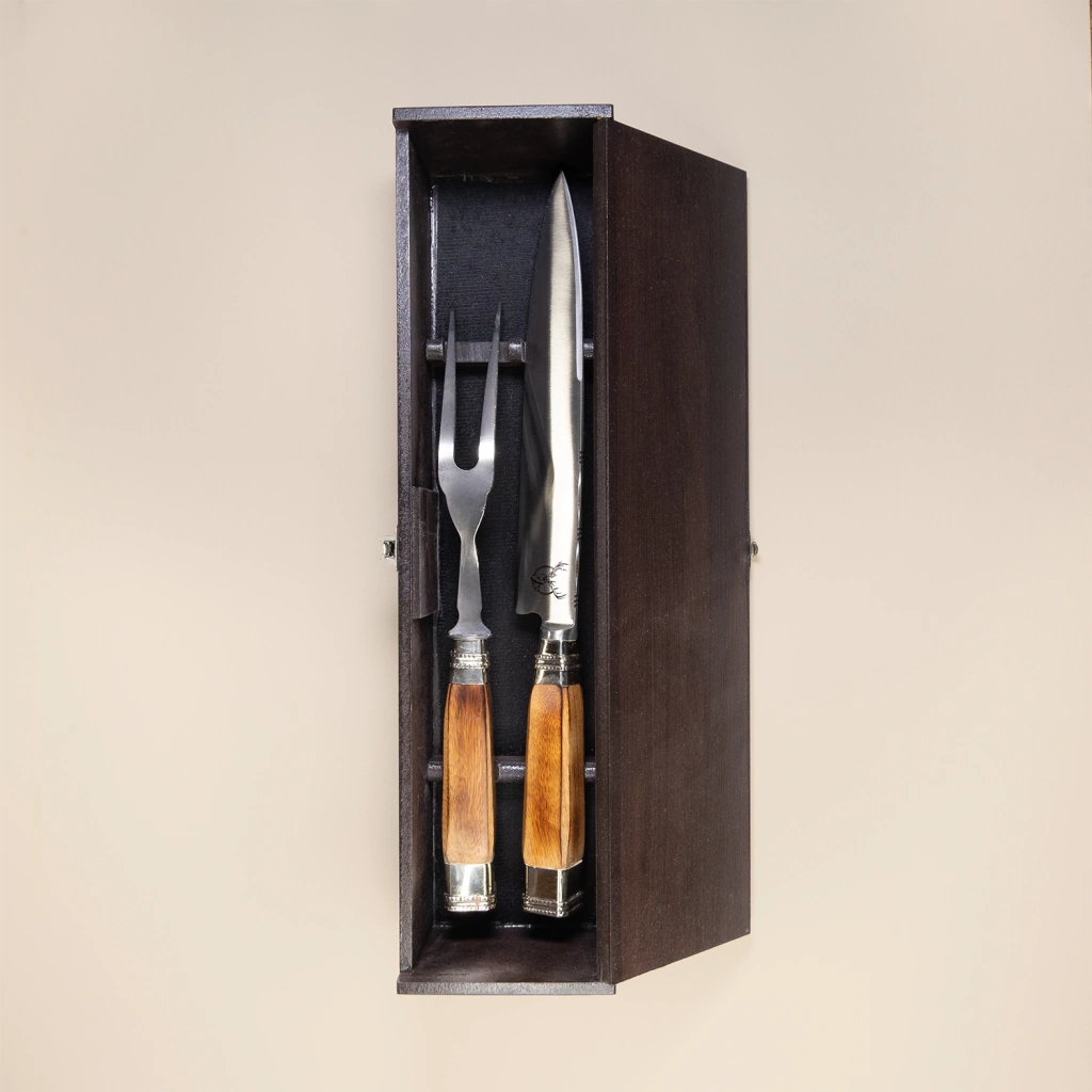 Parrrillero 2 Piece Grilling Set  Square Wood