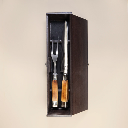 Parrrillero 2 Piece Grilling Set  Square Wood