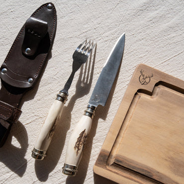 Natural Deer Antler Picnic Set