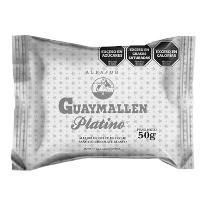 Guaymallen Alfajor Platino  Dulce de Leche Alfajjor With Swiss Chocolate 48g / 1.69 oz