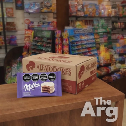 Milka Triple White Cookie Alfajor with Chocolate Mousse | Box of 36 (55 g each)