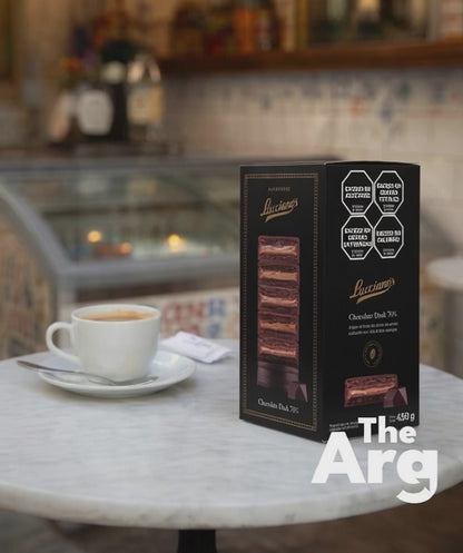 Lucciano’s 70% Cacao Chocolate Alfajores with Dulce de Leche | 6 Units 450g