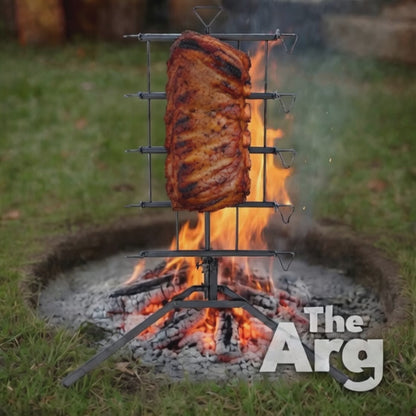 Malambo Argentinian Cross Grill Asador with Adjustable Stake | Portable Outdoor BBQ