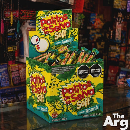 Palitos de la Selva Pineapple Soft and Sour Candy Box 480g