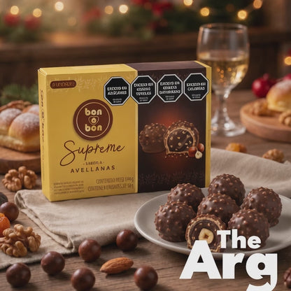 Bon o Bon Supreme Hazelnut Chocolate Wafer Bonbons 144 g (8 x 18 g) by Arcor