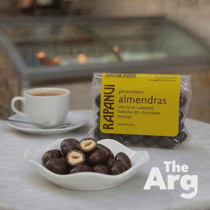Rapanui Caramel Coated Almonds with Salt & Semisweet Chocolate 100g