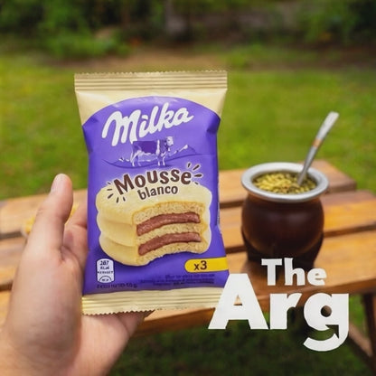 Milka Triple Alfajor White Chocolate with Chocolate Mousse 55 g | Argentine Alfajor