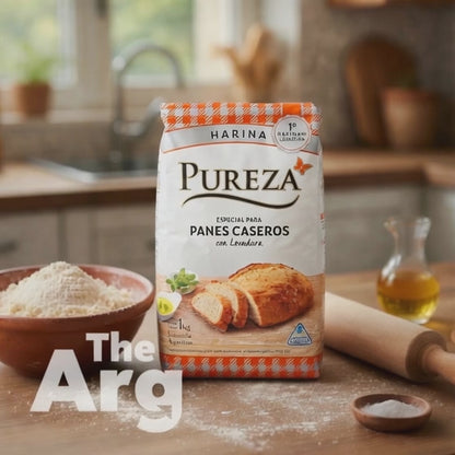 Pureza Bread Flour with Yeast 1kg | Argentine Baking Flour for Homemade Bread