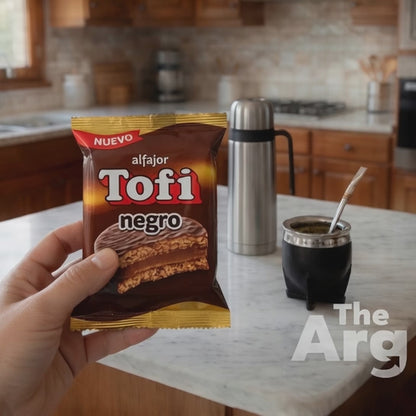 Tofi Negro Milk Chocolate Alfajor with Dulce de Leche Filling 45g