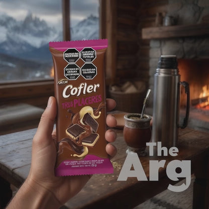 Arcor Cofler 3 Placeres Chocolate con Leche, Semidulce y Blanco 55 g / 1.9 oz