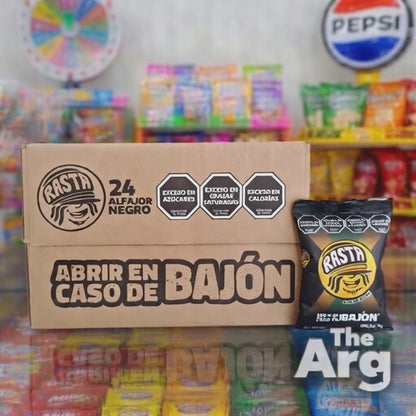 Rasta Milk Chocolate Alfajor Box (18 Units) | Dulce de Leche Filled Argentine Cookies 70g Each