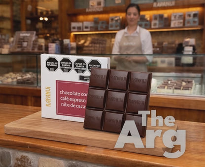 Rapanui Espresso Coffee & Cacao Nibs Chocolate Bar 40g