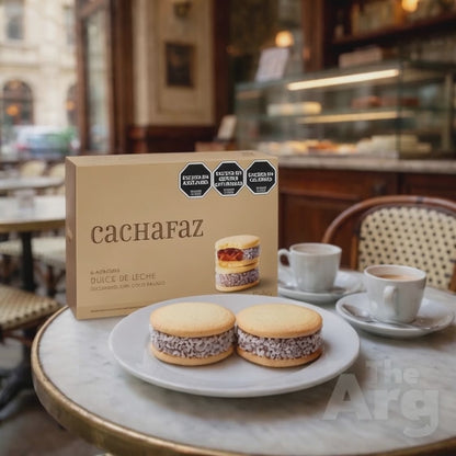 Cachafaz Cornstarch Alfajores with Shredded Coconut Box of 6 | 456g Argentine Dulce de Leche Cookies