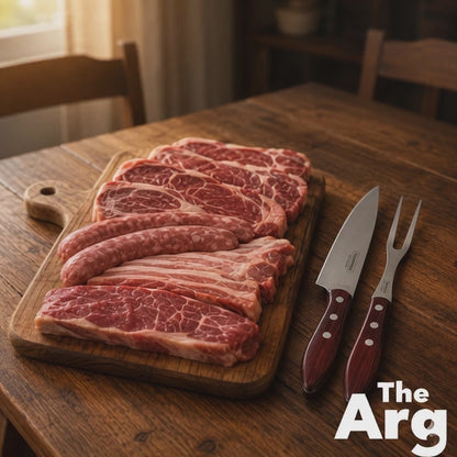 Tramontina Polywood Stainless Steel and Wood Asado Knife & Fork Set