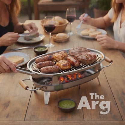 Stainless Steel Tabletop Brasero Meat Warmer | Argentine Mini Grill Hot Tray