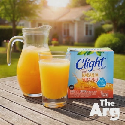 Clight Orange Peach Sugar-Free Powdered Drink Mix (20 Sachets, 1L Each) – Gluten-Free Argentine Beverage