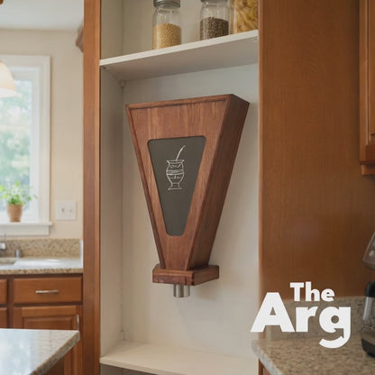 Yerba Mate Wall Dispenser | Cedar Wood & Glass | Argentine Handmade Storage Solution