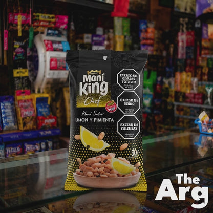 Maní King Chef Lemon & Pepper Flavored Peanuts 80 g