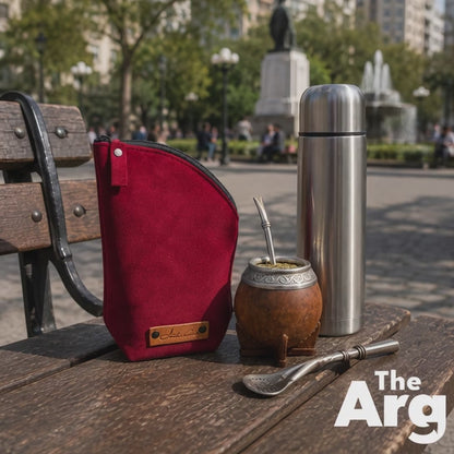 Suede Yerba Mate Holder Burgundy | Premium Yerba Storage Accessory