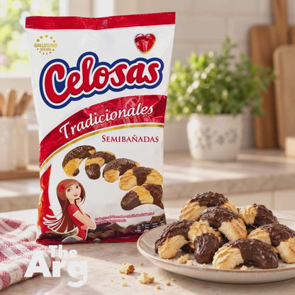 Celosas Traditional Vanilla Cookies with Semisweet Coating |  350g