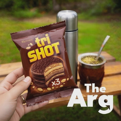 Trishot Triple Alfajor with Peanut Butter & Chocolate Mousse (60g / 2.11 oz)