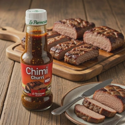 La Parmesana Hot Chimichurri Sauce – Spicy Argentine Condiment (300 g / 12.3 oz)