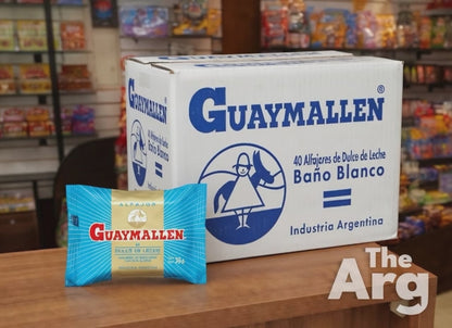Guaymallén White Chocolate Alfajor with Dulce de Leche | Box of 40 (38g Each)