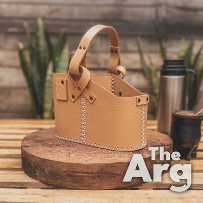Natural Leather Simple Mate Bag | Traditional Argentine Matera