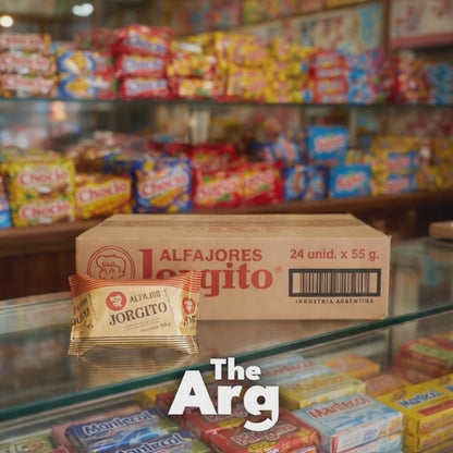 Jorgito Chocolate Alfajor with Dulce de Leche Filling 55g (Box of 24 Units)