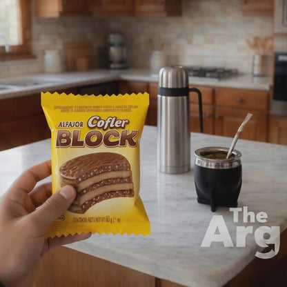 Cofler Triple Alfajor Block Filled with Peanut Butter Cream 60g / 2.11 oz