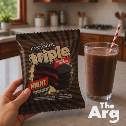 Fantoche Night Triple Dark Chocolate Alfajor with Dulce de Leche 85g