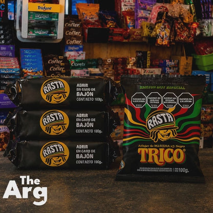 Rasta Trico Triple Alfajor Dark Chocolate Covered with Dulce de Leche Filling Box of 14 Units