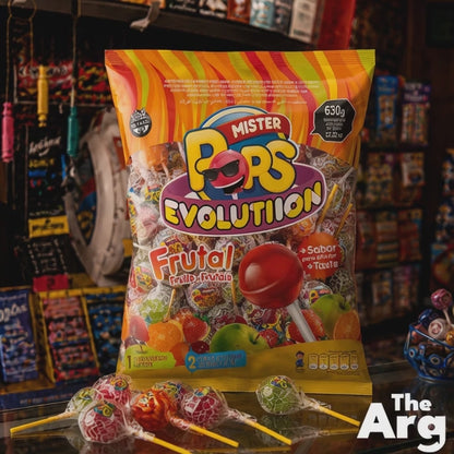Arcor Mister Pops Sour Lollypops Assorted Flavors Pack of 50 630g