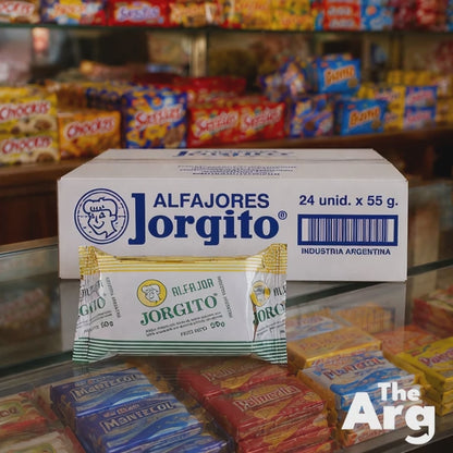 Jorgito Alfajor with Dulce de Leche and Italian Meringue Coating Box of 24